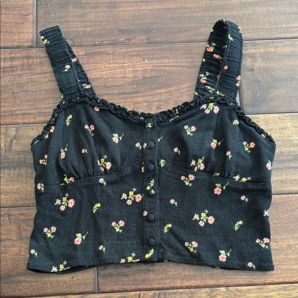 Forever 21 Black Crop Tank Top